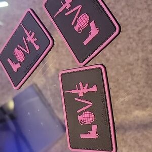 Black and Pink Tactical Morale Patch (3 Pack)